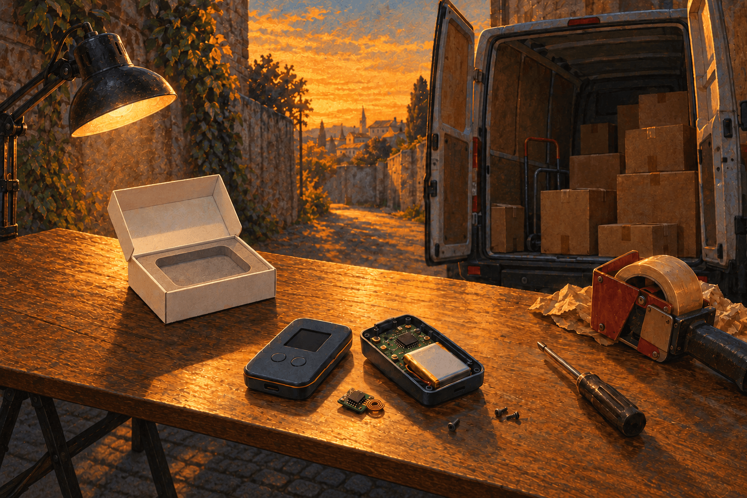 A hardware wallet opened in transit