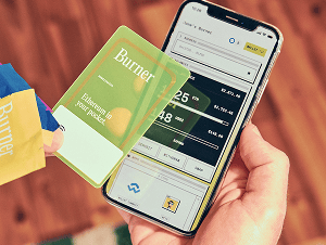 Tapping a burner card